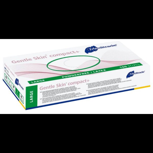 Meditrade® unisex Einmalhandschuhe Gentle Skin® compact+ weiß Größe L, 100 St.