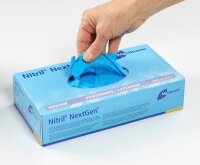 Meditrade® unisex Einmalhandschuhe Nitril® NextGen® blau Größe M, 100 St.