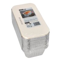 STARPAK Aluschalen mit Deckel silber 1000 ml, 25 St.