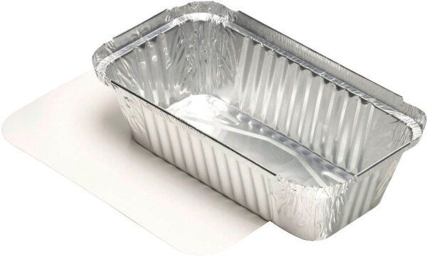 STARPAK Aluschalen mit Deckel silber 700 ml, 50 St.