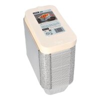 STARPAK Aluschalen mit Deckel silber 700 ml, 50 St.