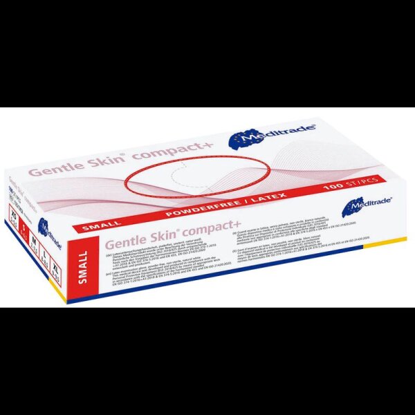 Meditrade® unisex Einmalhandschuhe Gentle Skin® compact+ weiß Größe S, 100 St.