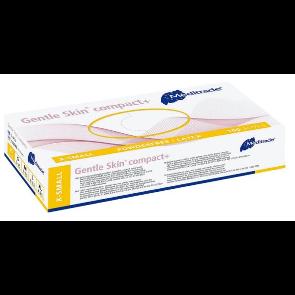 Meditrade® unisex Einmalhandschuhe Gentle Skin® compact+ weiß Größe XS, 100 St.