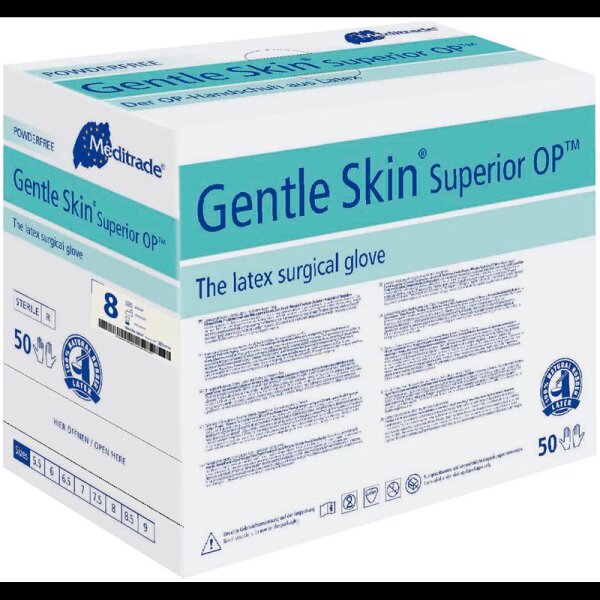 Meditrade® unisex OP-Handschuhe Gentle Skin® Superior OP™ weiß Größe 8, 50 Paar