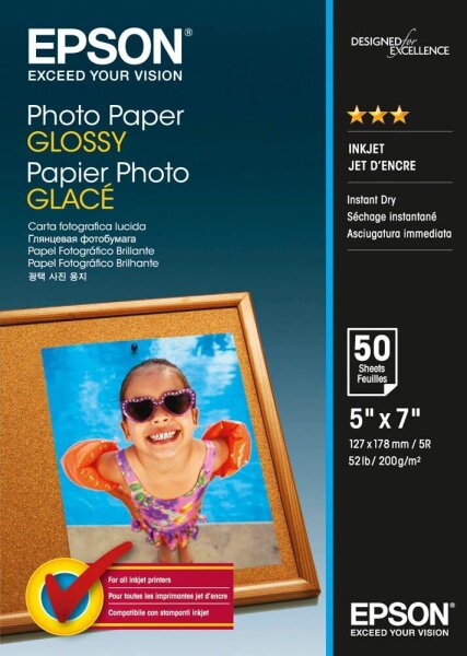 EPSON Fotopapier S042545 13,0 x 18,0 cm glänzend 200 g/qm 50 Blatt