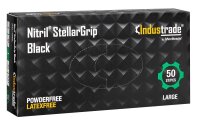 Industrade® unisex Einmalhandschuhe Nitril® StellarGrip Black schwarz Größe M, 50 St.