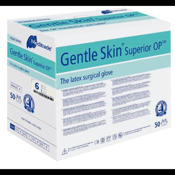 Meditrade® unisex OP-Handschuhe Gentle Skin® Superior OP™ weiß Größe 6, 50 Paar