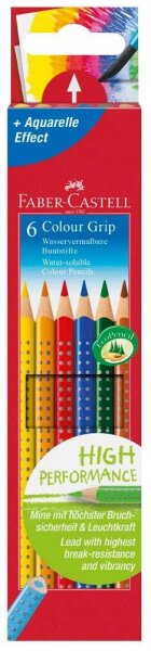 FABER-CASTELL Colour GRIP Buntstifte farbsortiert, 6 St.