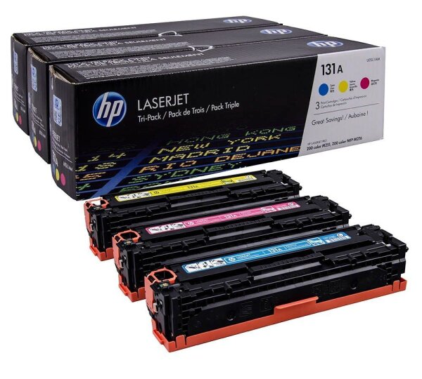 HP 131A (U0SL1AM) cyan, magenta, gelb Tonerkartuschen, 3er-Set