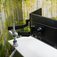 r-go Monitor-Halterung Caparo 4 D2 Twin silber, schwarz für 2 Monitore, Tischkle  ( RGOVLCA4TWSI )