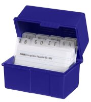 HAN A8 Karteikasten DIN A8 für 200 Karteikarten blau...