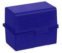 HAN A8 Karteikasten DIN A8 für 200 Karteikarten blau mit Deckel