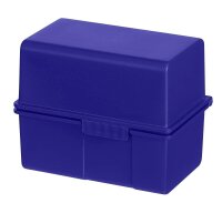 HAN A8 Karteikasten DIN A8 für 200 Karteikarten blau mit Deckel