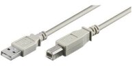 goobay USB 2.0 A/USB 2.0 B Kabel 3,0 m grau, 1 St.