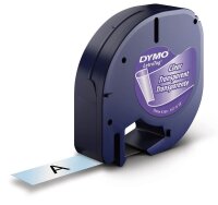 DYMO Schriftband LetraTag 16951 S0721530, 12 mm, schwarz auf transparent, 1 St.