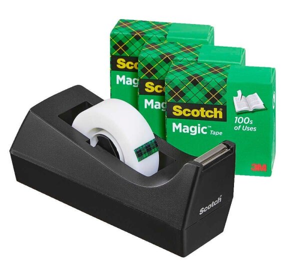 AKTION: Scotch Tischabroller-Set Magic™ Tape schwarz