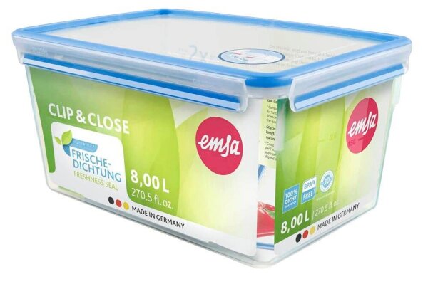emsa Frischhaltedose CLIP & CLOSE 16,2 cm hoch transparent 8,0 l, 1 St.
