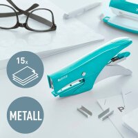 LEITZ Heftzange 5531 WOW eisblau-metallic, 1 St.