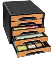cep Schubladenbox Smoove  schwarz/Bambus 1071115301, DIN...