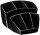 cep Schreibtisch-Organizer Mineral schwarz Polystyrol 6 Fächer 14,3 x 15,8 x 9,3 cm