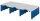 styro Sortierstation Styrodoc Jumbo Aufbaueinheit grau/blau mit 3 Fächern