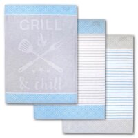 Dyckhoff Geschirrtücher GRILL & chill hellblau...