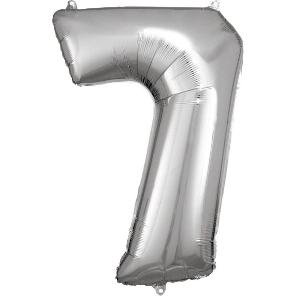 amscan® Folienballon Zahl 7 silber, 1 St.