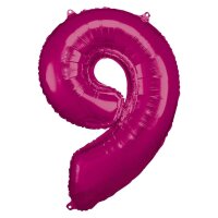 amscan® Folienballon Zahl 9 pink, 1 St.