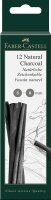 FABER-CASTELL Natural Charcoal Zeichenkohle schwarz, 12 St.