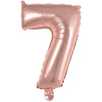amscan® Folienballon Mini, Zahl 7 rosé, 1 St.