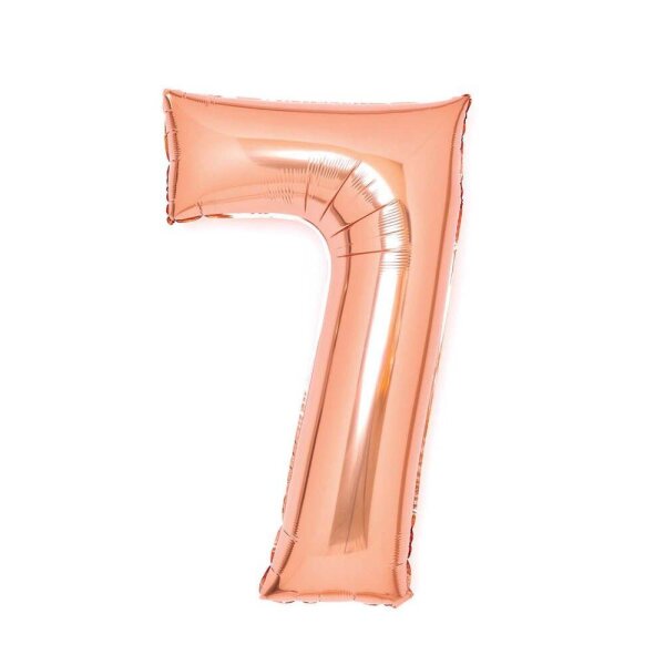 amscan® Folienballon Medium, Zahl 7 rosé, 1 St.