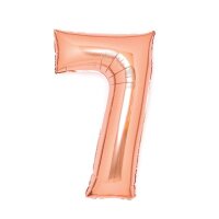 amscan® Folienballon Medium, Zahl 7 rosé, 1 St.
