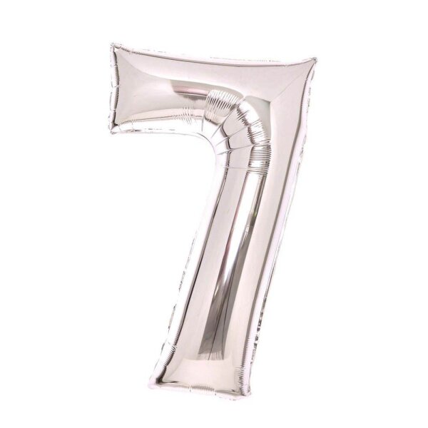 amscan® Folienballon Medium, Zahl 7 silber, 1 St.  ( 10241981 )