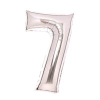 amscan® Folienballon Medium, Zahl 7 silber, 1 St.  (...