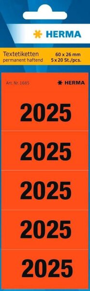 HERMA Inhaltsschilder 2025 rot, 100 St.