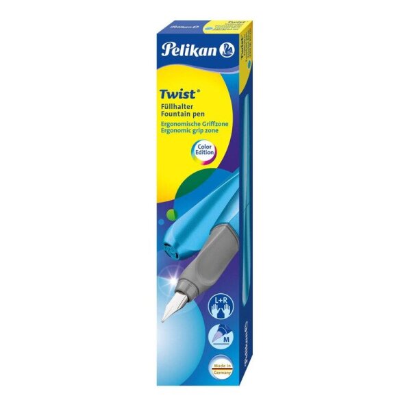 Pelikan Twist® Patronenfüller blau/grau M (mittel), 1 St.