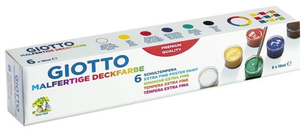 GIOTTO Schulmalfarben farbsortiert 6x 18,0 ml