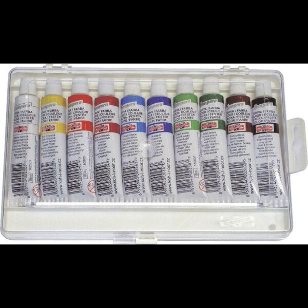 KOH-I-NOOR Temperafarben farbsortiert 10x 16,0 ml