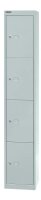 BISLEY Schließfachschrank lichtgrau CLK124645, 4 Schließfächer 30,5 x 30,5 x 180,2 cm