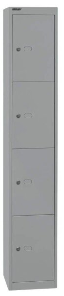 BISLEY Schließfachschrank silber CLK124355, 4 Schließfächer 30,5 x 30,5 x 180,2 cm