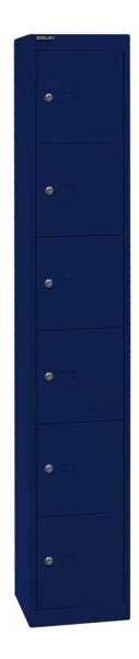 BISLEY Schließfachschrank oxfordblau CLK126639, 6 Schließfächer 30,5 x 30,5 x 180,2 cm