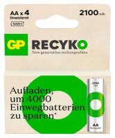 GP Akkus ReCyko+ Ni-MH Mignon AA 2.100 mAh, 4 St.