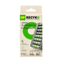 GP Basic E821U 8-Port USB-Akku-Ladegerät inkl. Akkus