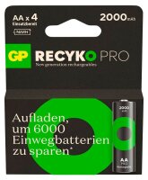 GP Akkus ReCyko+ PRO Ni-MH Mignon AA 2.000 mAh, 4 St.