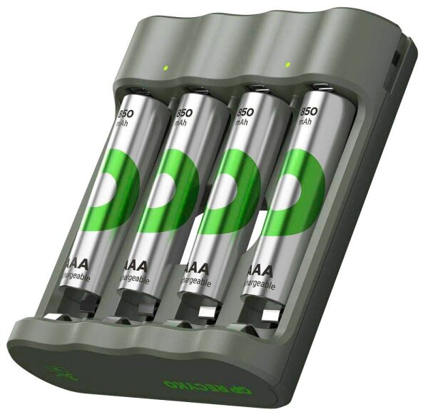 GP B441U 4-Port USB-Akku-Ladegerät inkl. Akkus
