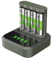 GP B441U 4-Port USB-Akku-Ladegerät inkl. Akkus