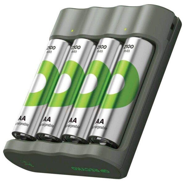 GP B441U + B441D 4-Port USB-Akku-Ladegerät inkl. Akkus