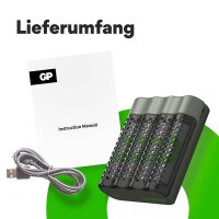 GP M452U 4-Port Akku-Schnellladegerät inkl. Akkus