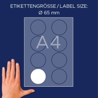 AVERY Zweckform Namensetiketten J4881-20 weiß 65,0 x 65,0 mm, 20 Blatt