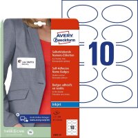 AVERY Zweckform Namensetiketten J4882-20 weiß 85,0...